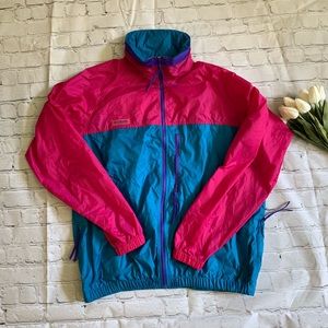 Retro Columbia color block windbreaker